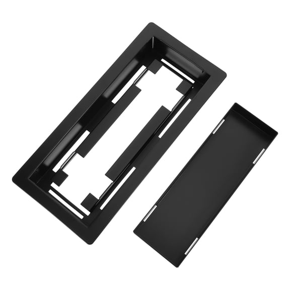 OUNONA Solid Metal Floor Vent Cover Black Matte Hidden Linear Slot Diffuser for Home