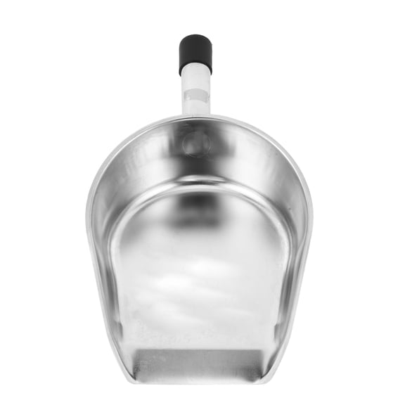 OUNONA Plated Silver Steel Dust Pan for Kitchen Use with Wide Scooper and Safe Rounded Edges