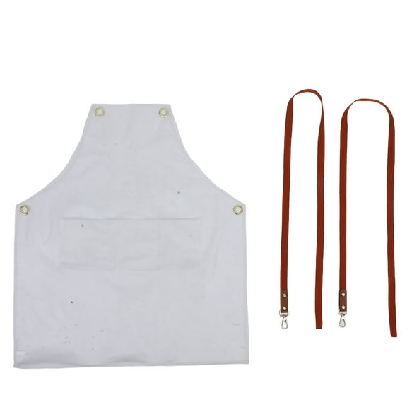 OUNONA Waterproof TPU Apron for Home Use with Adjustable Strap White Translucent Clothes from Stains 1 Piece