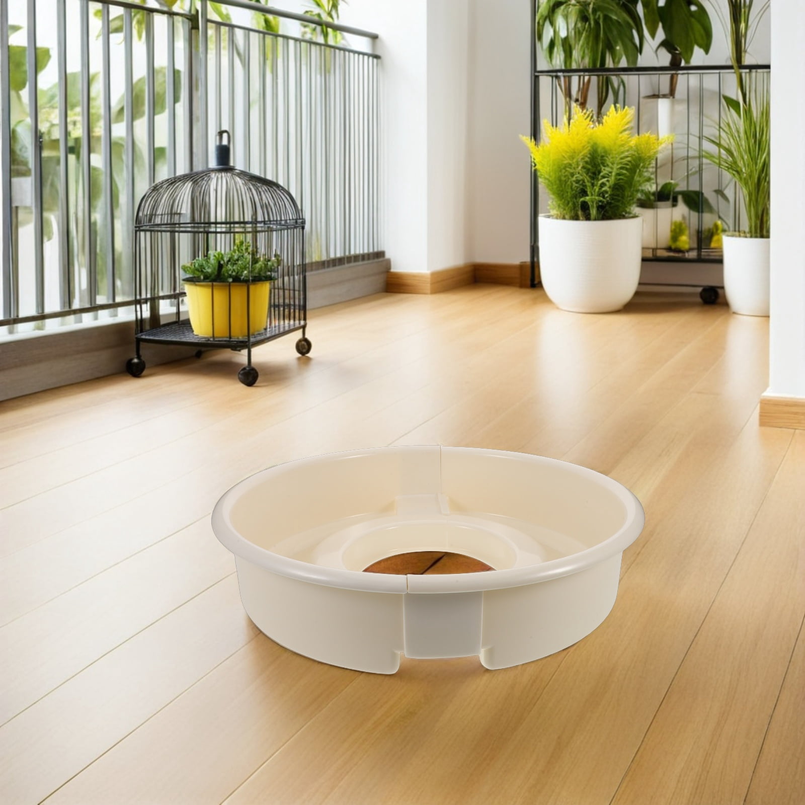 OUNONA Heavy Duty White Pottery Wheel Splash Pan with Sturdy Non- Base and Easy Assembly for Ceramic Art