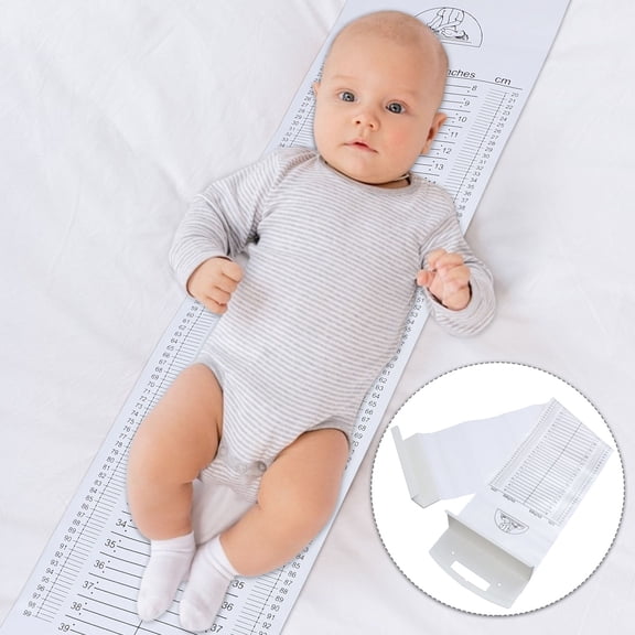 OUNONA Baby Height Measuring Mat with PVC Ruler Tape, Black, 1 Set - Infant Growth Chart for Accurate Measurement