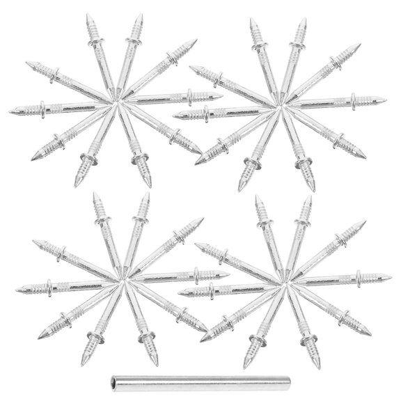 NUOLUX 1Set Double Head Nails for Baseboard Fastening Plated Silver Rust Resistant with Sleeve