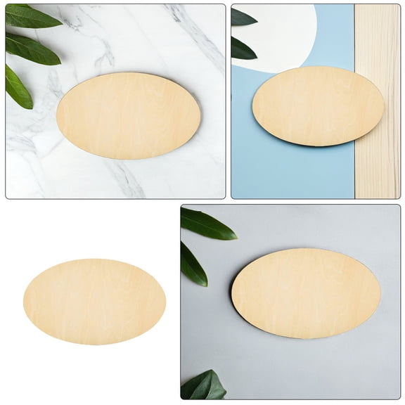 OUNONA Hemoton 8Pcs Unfinished Wooden Oval Cutouts for DIY Decorative Painting Home Decor Craft Shapes Creative Projects Wood Discs