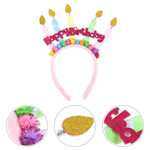 OUNONA Hemoton Birthday Party Photo Prop Headband 1 Set Creative Cloth Hairband Hair Accessory