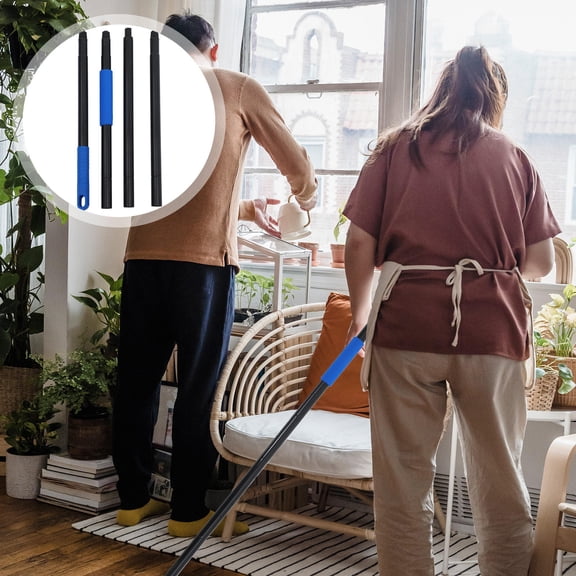 OUNONA Hemoton Mop Handle Replacement 4 Section Mop Handle Replacement Stick Compatible with Spin Mop Refills and Brooms for Floor Cleaning