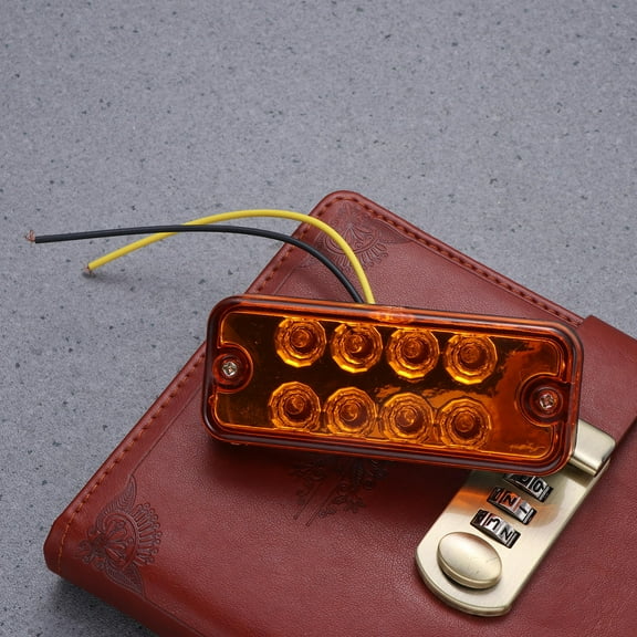 OUNONA High Brightness Yellow Side Marker Indicator Light for Truck and Trailer Plastic Durable 24V 8 LEDs