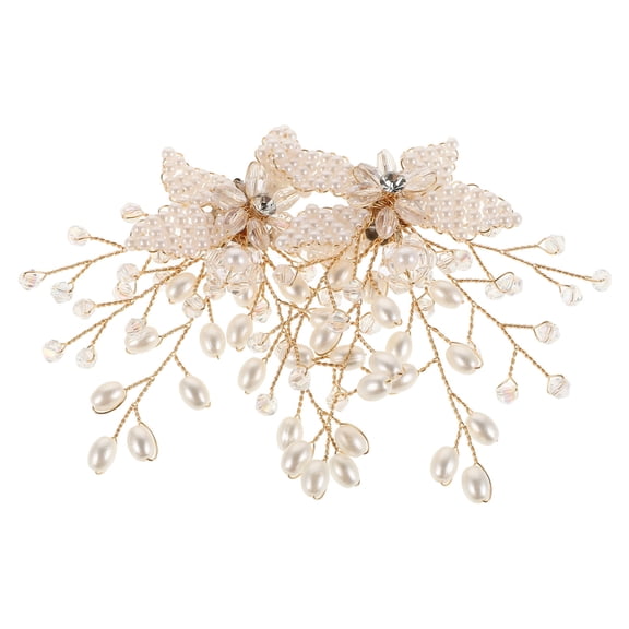 OUNONA High Heels Shoe Flower Decoration Clip Accessories Bride Golden