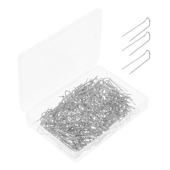 OUNONA Sewing U Shaped Needles Plated Silver Color with Double Blocking Pins for Precision Quilting and Jewelry Making