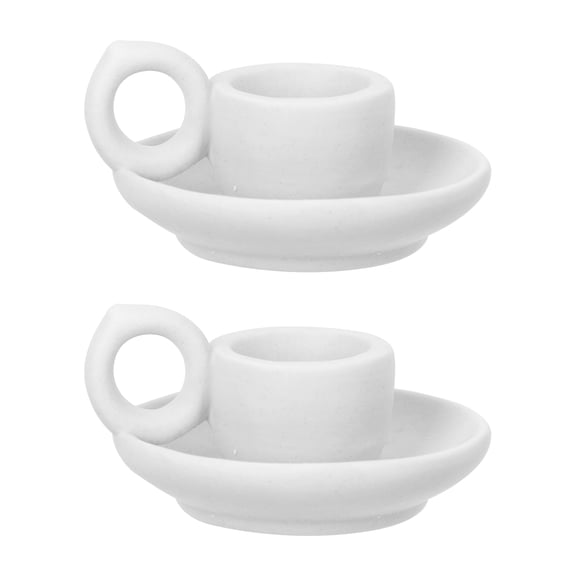 CATIEBYE 2-Piece Ceramic Candle Holders Nordic Style Decorative Table Centerpiece for Home and Office