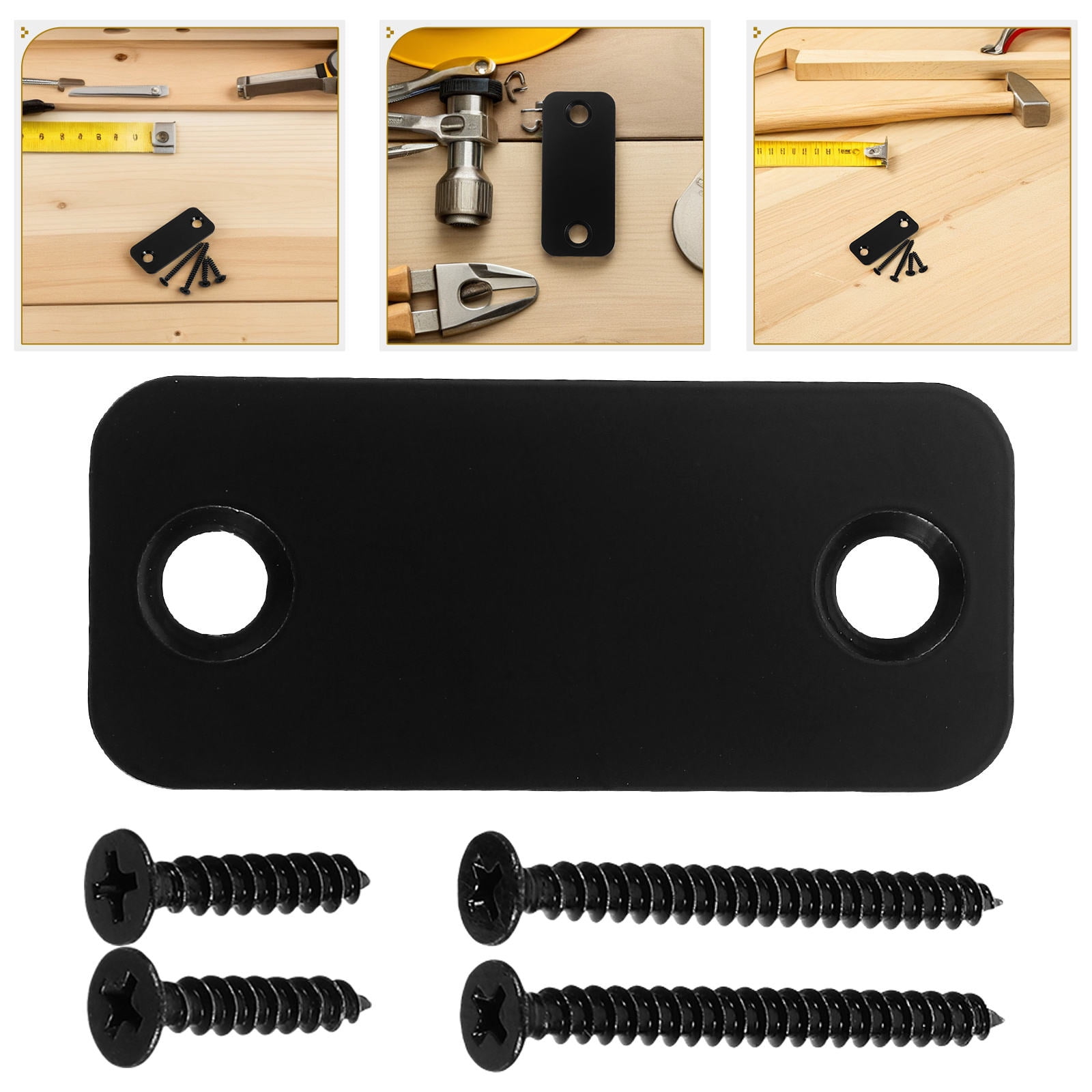 Security Flashes OUNONA Hole Cover Plate and Reinforcement Set for Door Restoration and ...