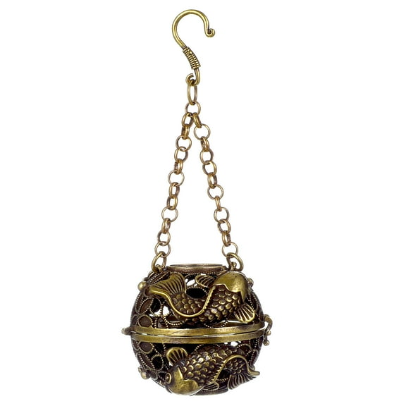 OUNONA Copper Hanging Incense Holder Aromatherapy Ball for Home Decor and Essential Oils