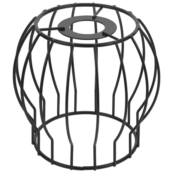 OUNONA Black Drum Lamp Shade E14 Wire Cage DIY Kit with 3mm Hole