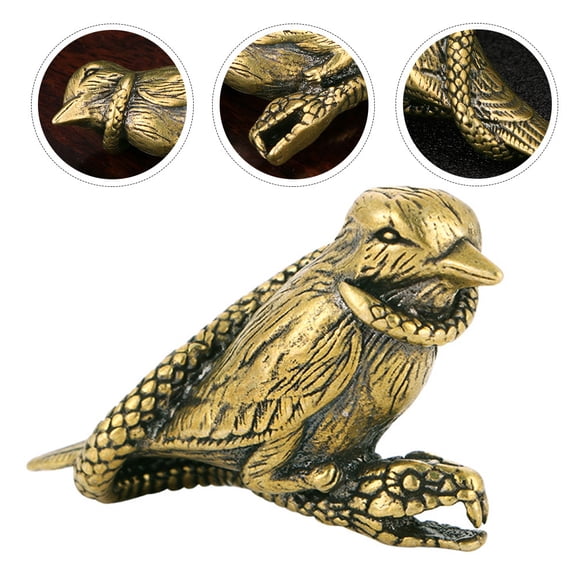 OUNONA Home Decoration Animal Copper Statue Desktop Interior Golden