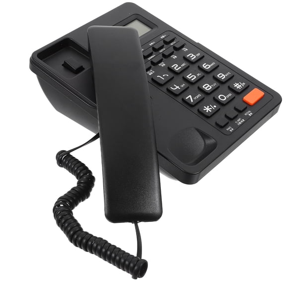 OUNONA Home Landline Phone with Caller ID, Simple Design, Black Corded Telephone for Home Use, 1 Set