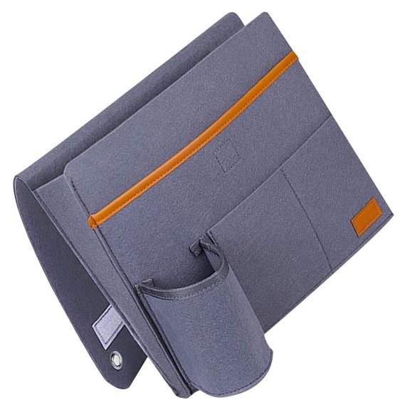 OUNONA Dark Grey Felt Armrest Storage Pouch for Home Use with Neat Stitching and Anti- Design