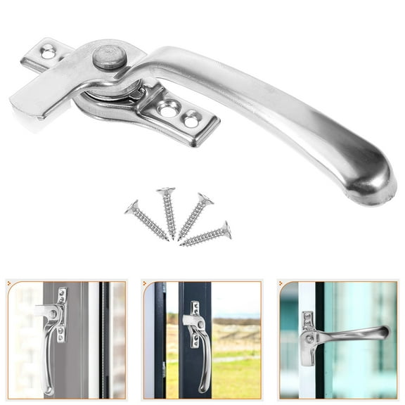 OUNONA Metal Window Lock Replacement for Vertical and Horizontal Sliding Windows Plated Silver Color