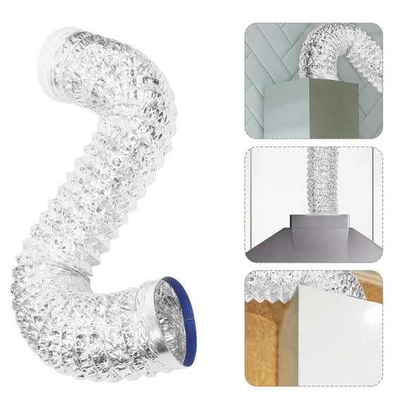 OUNONA  Home Vent Hose Chimney Extension Air Flexible Exhaust Tubing Silver