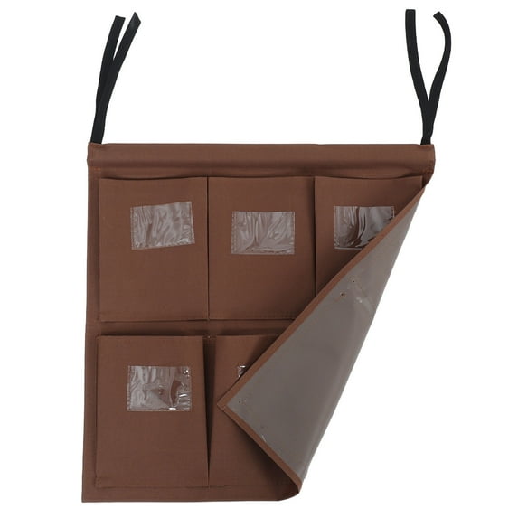 OUNONA Hotel Cleaning Cart Bag with Transparent Labels Pocket for Housekeeping Cleaning Supply Storage Car Organizer Bag Utility Cart Accessories