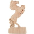 thumbnail image 1 of OUNONA Wood Carved Horse Figurine for Home Decoration Beige Color Wood Craft Statue 7.8 Inches, 1 of 6