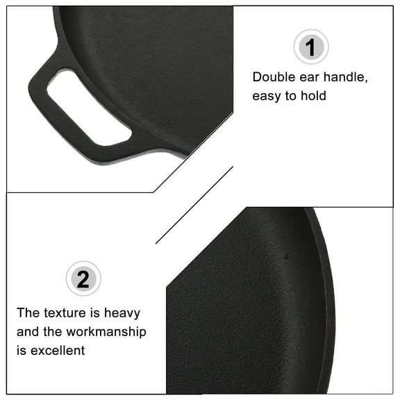 OUNONA Kitchenware Black Cooking Pan Non Stick Frying Pan with Uniform Heat Treatment