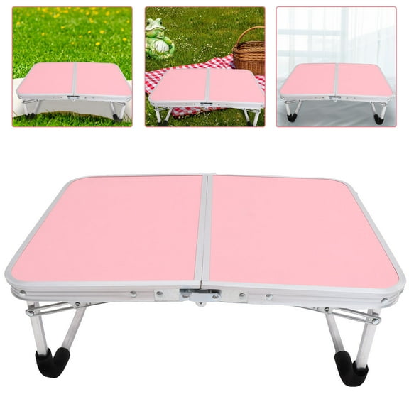 OUNONA Household Foldable Table Folding Multifunctional Portable Pink