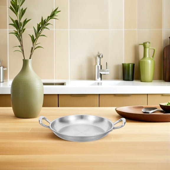 OUNONA Household Use Snack Serving Tray Stainless Steel 1Set