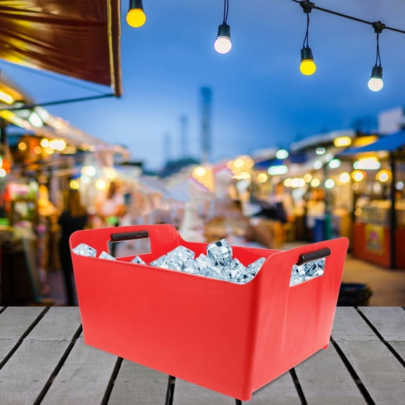 OUNONA Ice Cube Storage Bucket Multipurpose Ice Cube Bucket Bar Beer Storage Bucket with Handle
