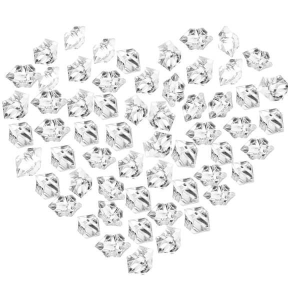 OUNONA Ice Cubes Plastic Decorative Clear Crystals Effects