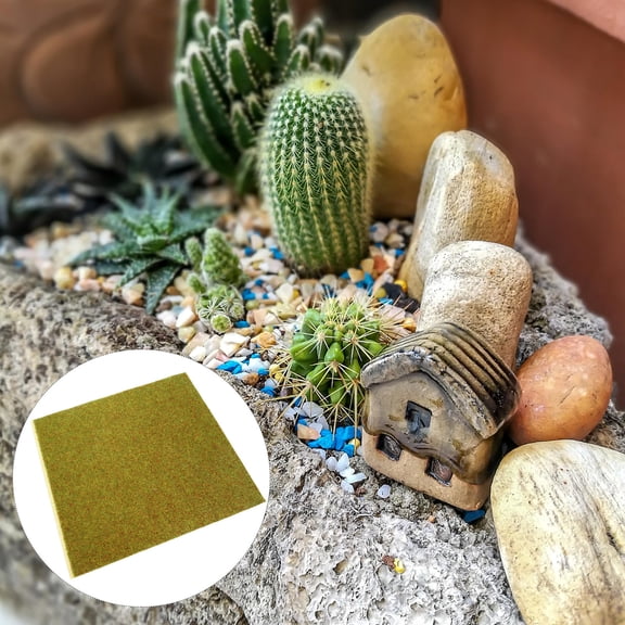 OUNONA Artificial Grass Mat Green Plastic for DIY Model Train Scenery