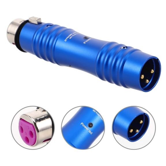 OUNONA In-line Microphone Preamplifier for Dynamic and Ribbon Mic 48V Coil Handheld Mic Booster for Stage Performances and