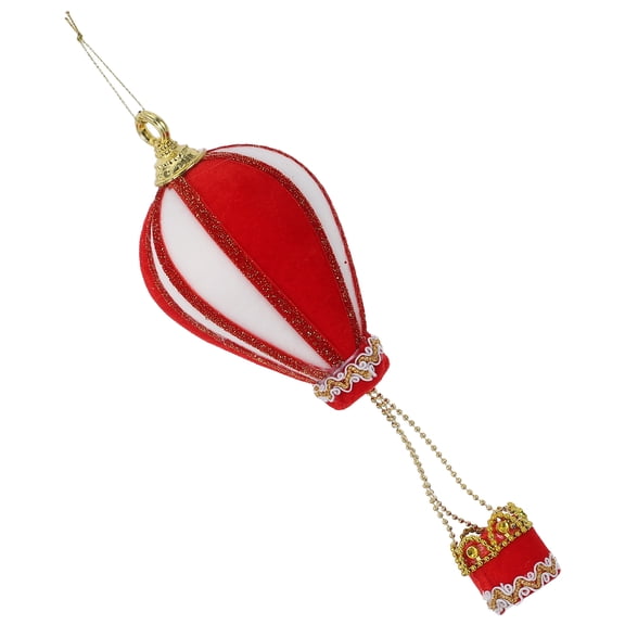 OUNONA Foam Hot Air Balloon Christmas Ornament with Red and White Colors for Indoor Decor