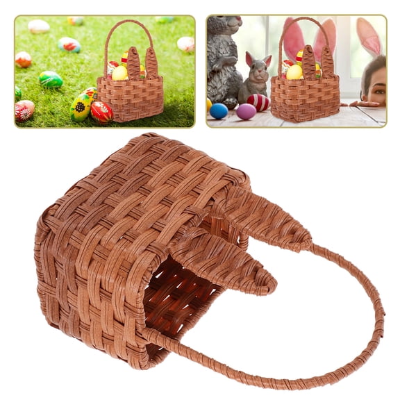 OUNONA Infant Wicker Storage Basket Shaped Wedding Decor Woven Baskets