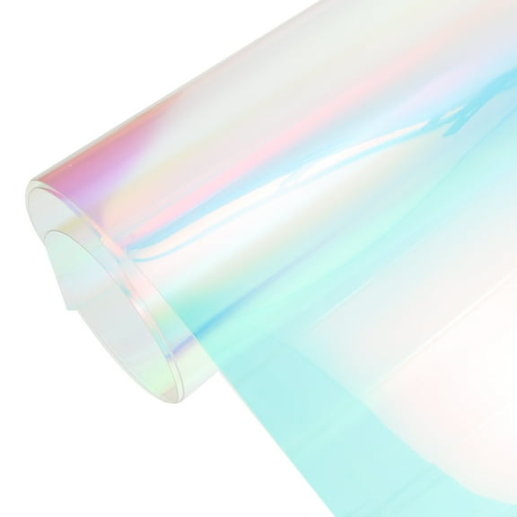 OUNONA Iridescent Fabric Piece Colored PVC Material for Crafting and Decoration