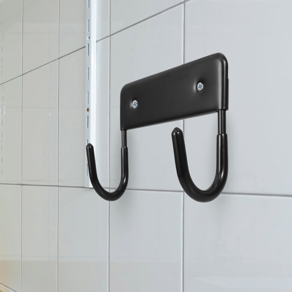 OUNONA Wall Mounted Iron Holder and Ironing Board Storage Rack, Black Ironing Board Hanger with Sleek Design, 1 Piece