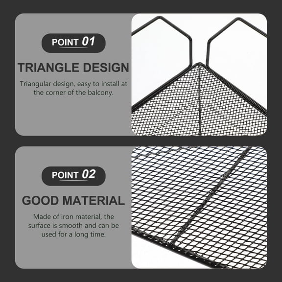 OUNONA Iron Plant Pot Rack Corner Shelf with Smooth Finish Easy to Install and Move for Home Decoration