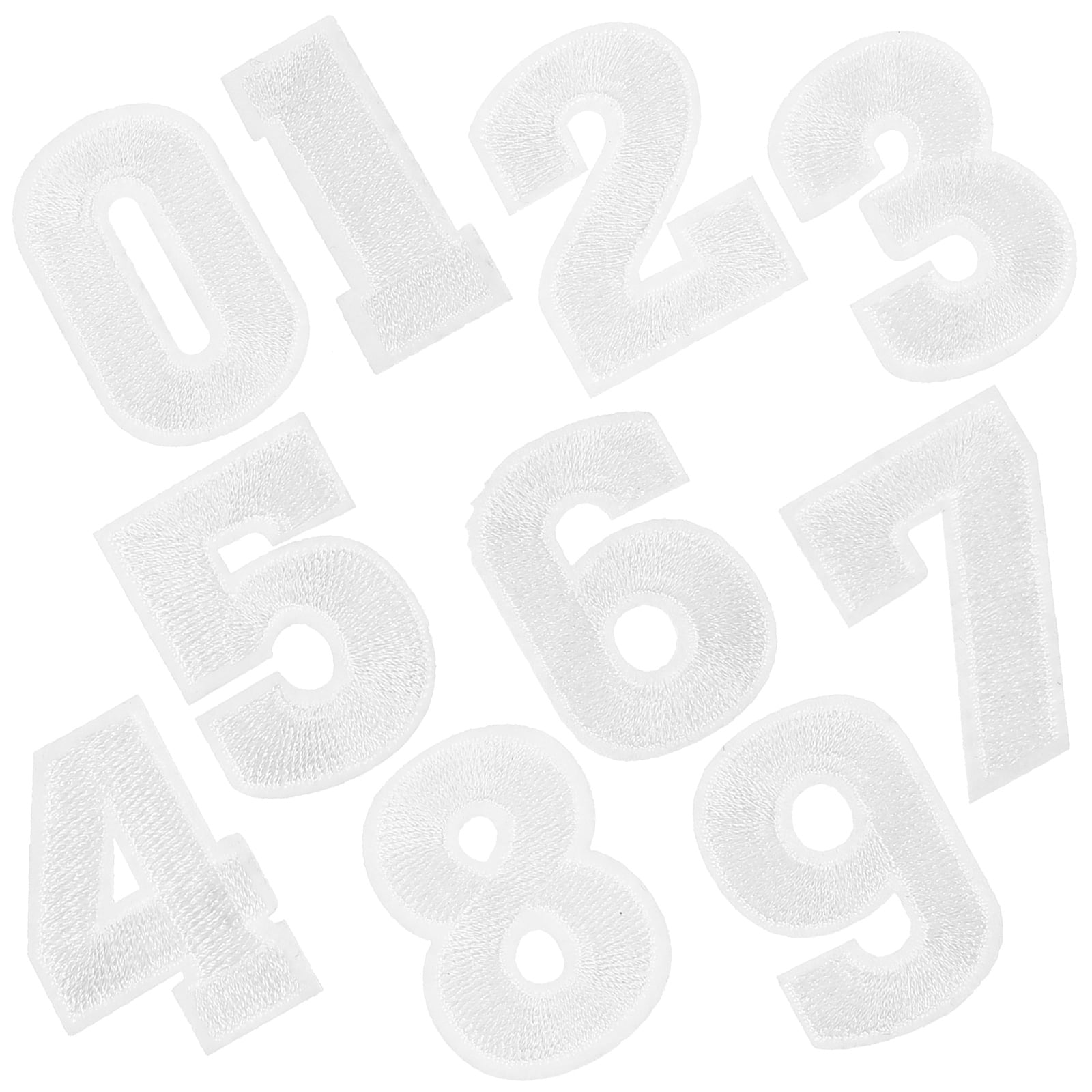 OUNONA Iron on Numbers for Football Shirts DIY Cloth Appliques White ...