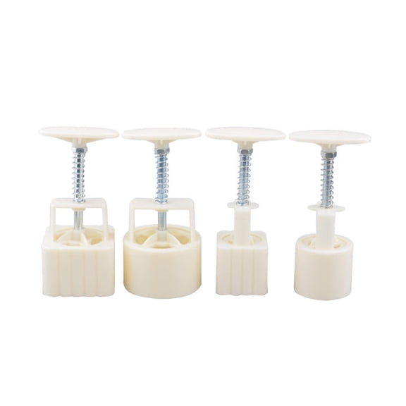 OUNONA Ivory Hand Pressure Mooncake Mold Press Set with 2 Shapes 50g to 100g for Baking and Dessert Making