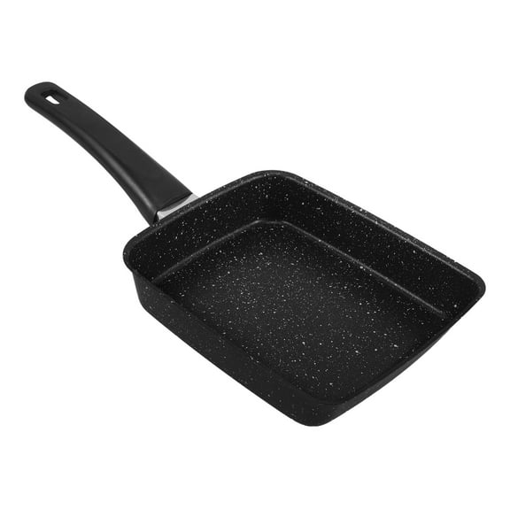 OUNONA Japanese Nonstick Rectangular Skillet Pan for Pancakes, Steak, Tamagoyaki - Small Frying Pan with Handle for Breakfast Cooking