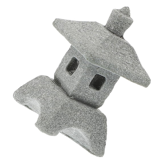 OUNONA Grey Sandstone Japanese Stone Lantern Mini Garden Statue Unique Outdoor Decor for Yard