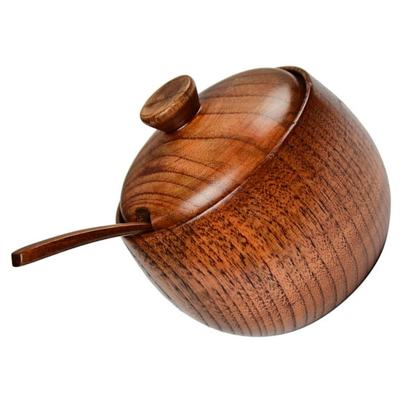 OUNONA  Jars with Wooden Seasoning Elegant Spice Salt Sugar Container