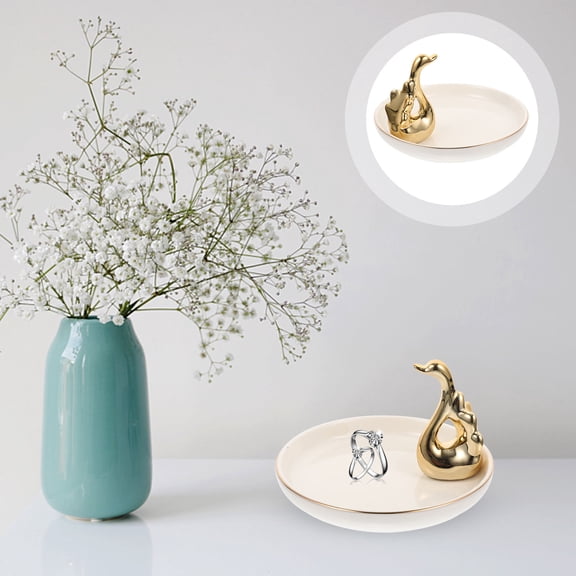 OUNONA Small Jewelry Display Tray Bowl Dish for Desktop Decorative Storage Organizer