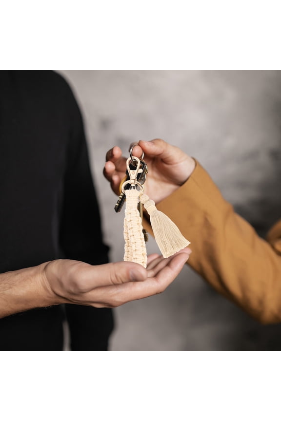 Key Wrist Lanyard Woven Macrame Keychain Wristlet 1Set