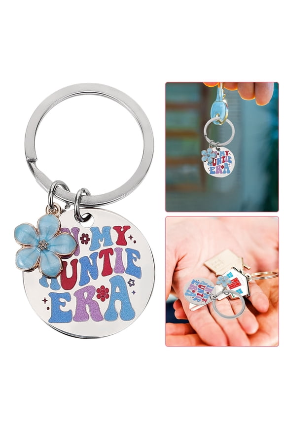 Keychain Gift For Aunt Stainless Steel Keyring Pendant Women Stylish Keychain Bag Pendant