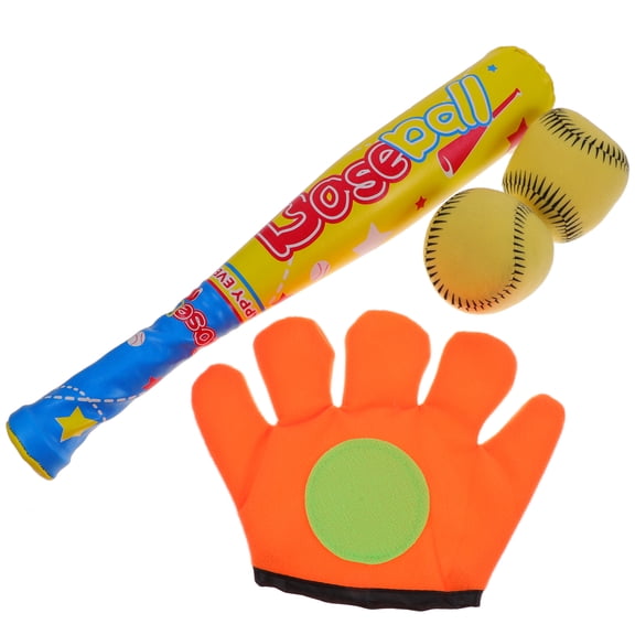 OUNONA Assorted Color Plastic Baseball Kit for Kids Hand Eye Coordination Practice Set with Bat and