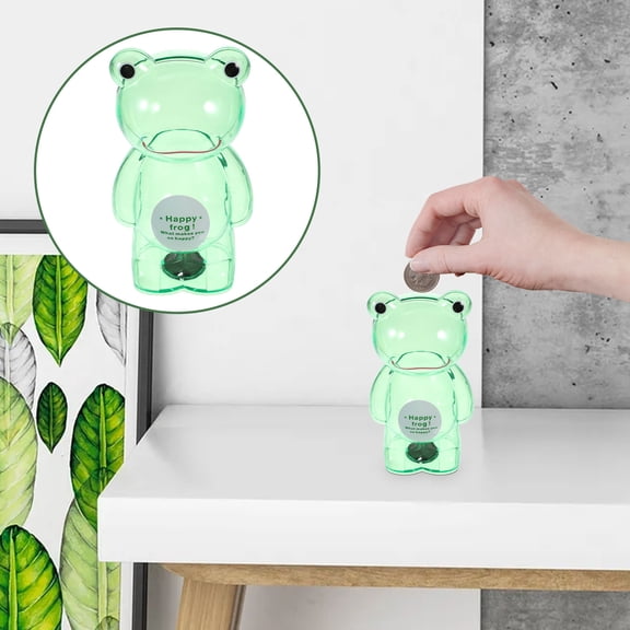 OUNONA Kids Money Saving Box 1Set Creative Design Transparent Coin Container Desktop Decoration