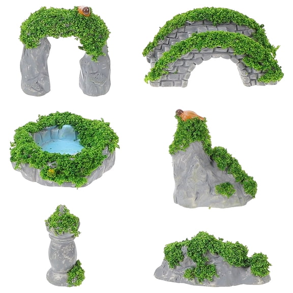OUNONA Kit Plants Micro Landscape Ancient Building 3.60X3.50X1.00CM