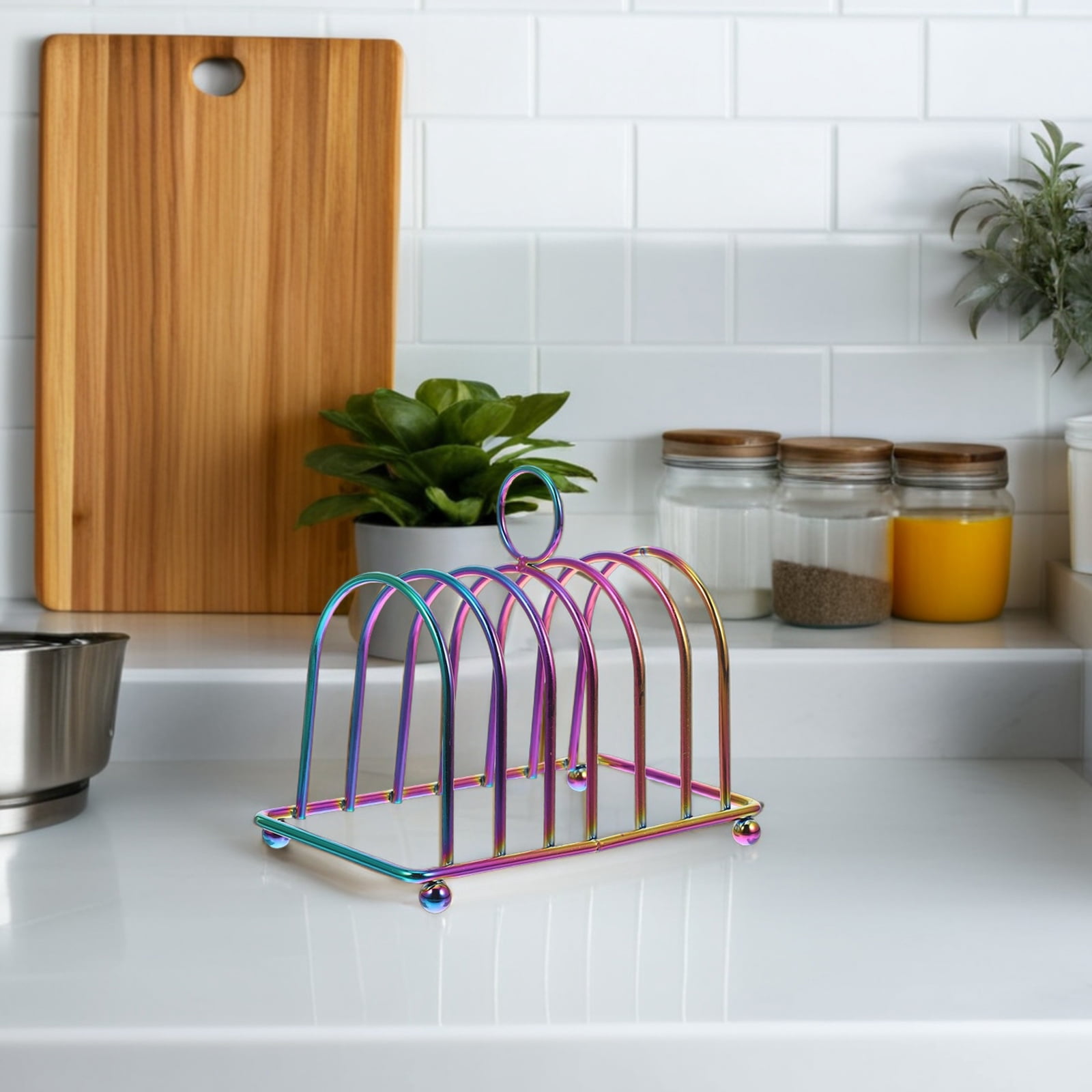 OUNONA Kitchen Bread Slice Stand and Toast Holder Stainless Steel Rack ...