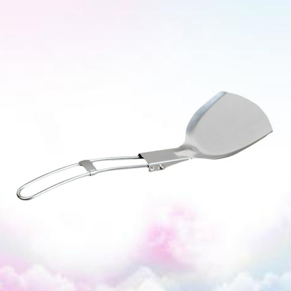 OUNONA  Kitchen Cooking Shovels Tools Camping Cutlery Grill Scraper Spoon Silver