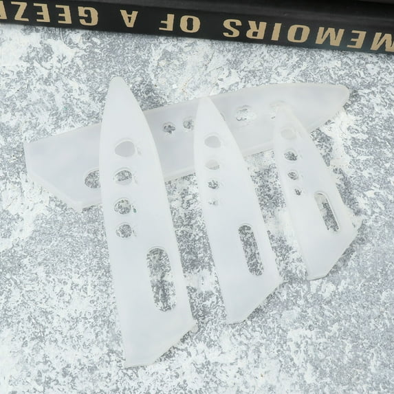 OUNONA Knife Protector Cover for Kitchen Use Heavy Duty Plastic Sheath Fits 3/4/5/6 Inch Knives Transparent