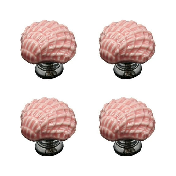 OUNONA Knobs Handles Cabinet Door Drawer Ceramic Cupboard Seashell Pulls Kitchen Knobdecorative Dresser Nautical Shell Knobs